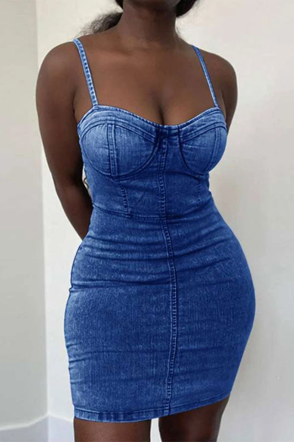 Solid Color Modern Spaghetti Strap Mini Dress 1 Solid Color Modern Spaghetti Strap Mini Dress