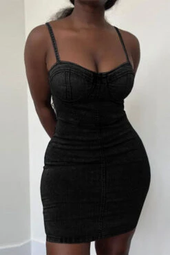 Solid Color Modern Spaghetti Strap Mini Dress 7 Solid Color Modern Spaghetti Strap Mini Dress -Prettytina C20083113 3