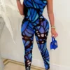Abstract Print Bandeau Glamorous Bodycon Jumpsuit