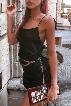 Solid Color Glamorous Ruffle Mini Dress -Prettytina C21050729 7 fa12deb2 8b51 4dbb 957e b3e84a652b33