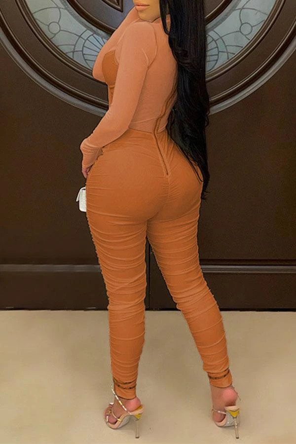 Solid Color On-trend Strappy See-Through Jumpsuit 9 Solid Color On-trend Strappy See-Through Jumpsuit - Image 9