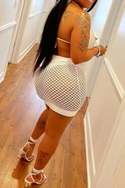 Solid Color Feminine See-Through Mesh Bikini -Prettytina C21061104 2