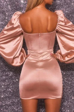 Solid Color Elegant Ruffle Mini Dress -Prettytina C21063001 4 15d91085 5afd 45ef 9065 45d9ad1a7098