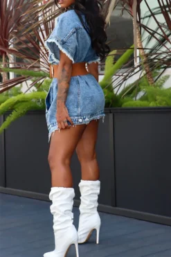 Solid Color Chic Denim Jacket With Belt 8 Solid Color Chic Denim Jacket With Belt -Prettytina C21070727 LB 4 32954058 32a3 4310 90ad 10d388bd80b1