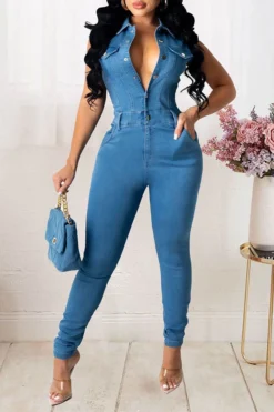 Solid Color Classic Jumpsuit