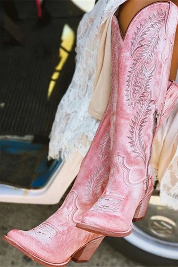 Feather Embroidery Sweet Boots 1 Feather Embroidery Sweet Boots