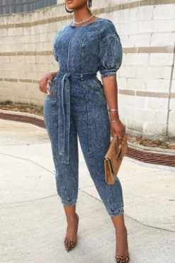 Blue Chic Denim Jumpsuit