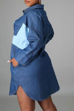 Patchwork Urban Mini Dress -Prettytina C21082011 BL 3