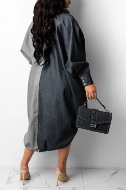 Hit Color On-trend Oversize Single Breasted Midi Dress -Prettytina C21083116 BK 4 2ab9d4c7 8a81 48b3 8e5e 6891dc4c2e74