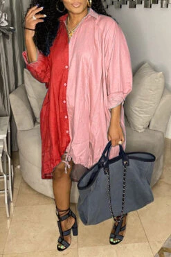 Hit Color On-trend Oversize Single Breasted Midi Dress -Prettytina C21083116 RE 2 3ffadce6 e723 490d a73d 33fb2aec3d39