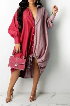 Hit Color On-trend Oversize Single Breasted Midi Dress -Prettytina C21083116 RE 3 583783d3 48da 4267 a7a6 efa0b2bce9d7