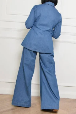 Solid Color Unique Cut-out Pant Suit 9 Solid Color Unique Cut-out Pant Suit -Prettytina C21091320 BL 5