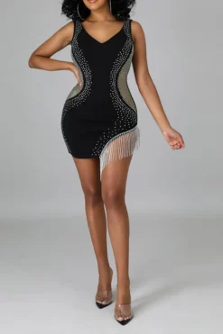Rhinestones Party Tassels Mini Dress 12 Rhinestones Party Tassels Mini Dress -Prettytina C21092206 BK 1 5298a1d7 33d2 4b32 935b 42e3934eacda