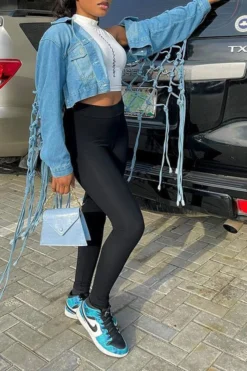 Solid Color Chic Tassel Jacket -Prettytina C21101201 BL 5