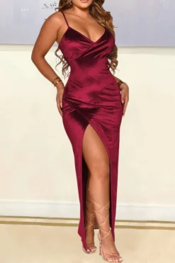 Solid Color Elegant High Cut Maxi Dress -Prettytina C21101307 WR 1 bc131a0c d5ee 4413 a937 5d79341614f7