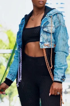 Solid Color Classic Hooded Jacket -Prettytina C21101506 LB 4