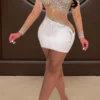 Rhinestone Party See-Through Mini Dress
