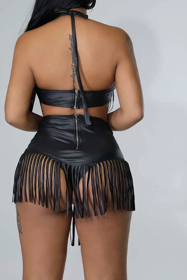 Solid Color Glamorous Tassel Bikini 2 Solid Color Glamorous Tassel Bikini - Image 2