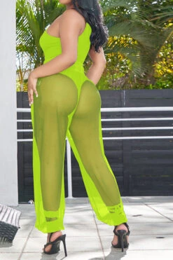 Solid Color Sporty See-Through Three Pieces -Prettytina C22042150 GR 3