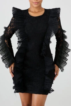 Lace Elegant See-Through Mini Dress