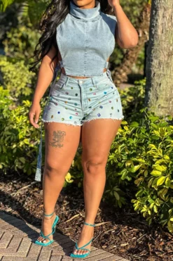 Rhinestone On-trend Denim Shorts 15 Rhinestone On-trend Denim Shorts -Prettytina C22051308 BL 4 6f28c0dd 8720 48cc b43f a4f57ca9bcb2