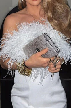 Fluffy Girly High Slipt Midi Dress