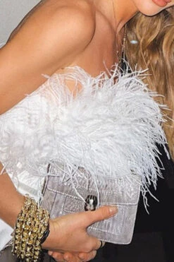 Fluffy Girly High Slipt Midi Dress -Prettytina C22052320 WH 4 4729e52f 48b9 4450 871c 1a3b31636fe1