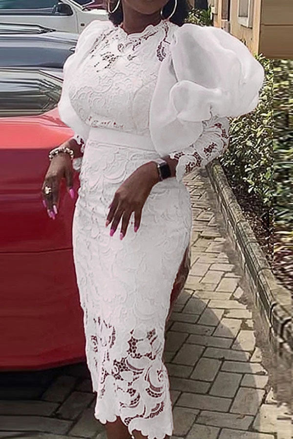 Lace Elegant Midi Dress 2 Lace Elegant Midi Dress - Image 2