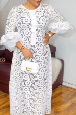 Lace Elegant See-Through Maxi Dress