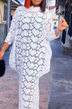 Lace Unique See-Through Maxi Dress