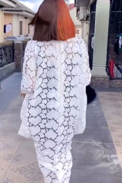 Lace Unique See-Through Maxi Dress 5 Lace Unique See-Through Maxi Dress -Prettytina C22061305 WH 3