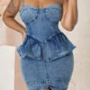 Denim Rocking Ruffle Mini Dress