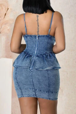 Denim Rocking Ruffle Mini Dress -Prettytina C22061312 BL 4 dd2d0e27 bc1e 4796 9497 1b35b980871a