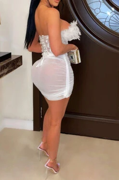 Feather Patchwork Bandeau Party See-Through Dress Suit 21 Feather Patchwork Bandeau Party See-Through Dress Suit -Prettytina C22063015 WH 2 4a22820c e504 44b7 baf6 9edfdda47d29