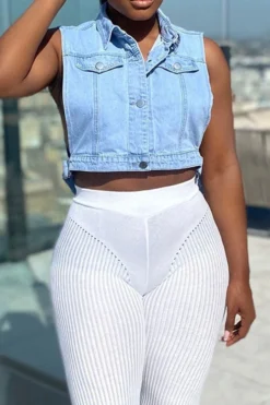 Denim Boyish Single Breasted Coat