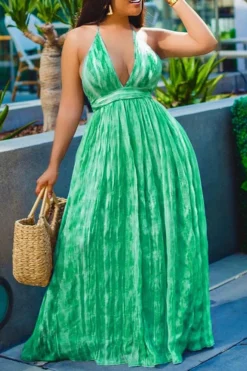 Tie Dye Modern Backless Maxi Dress 7 Tie Dye Modern Backless Maxi Dress -Prettytina C22072039 GR 1