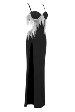 Solid Color Cool Rhinestone Maxi Dress (With Necklace) 14 Solid Color Cool Rhinestone Maxi Dress (With Necklace) -Prettytina C22072524 BK 7 c1cbc8f5 5309 4662 9504 e10fb984ae47