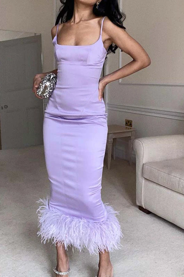 Solid Color Girly Fluffy Midi Dresses 4 Solid Color Girly Fluffy Midi Dresses - Image 4