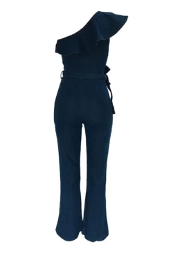 Denim Smart Ruffle Jumpsuit (With Belt) -Prettytina C22080903 NB 4