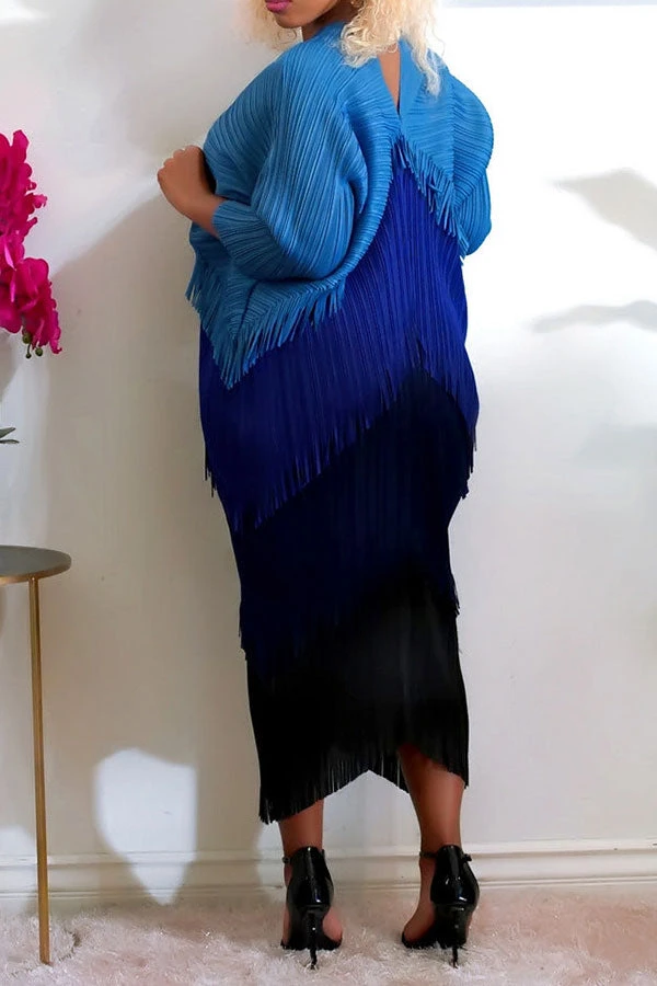 Color Block Boho Tassel Midi Dress 8 Color Block Boho Tassel Midi Dress - Image 8