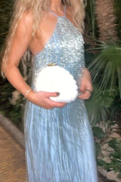 Solid Color Elegant Tassel Maxi Dress 8 Solid Color Elegant Tassel Maxi Dress -Prettytina C22081984 BL 3