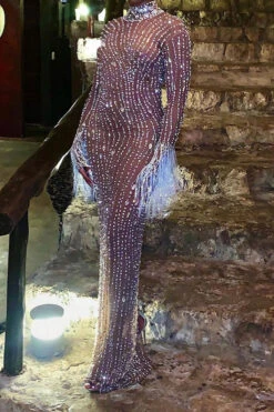 Rhinestone Party Backless Maxi Dress -Prettytina C22090949 AP 3