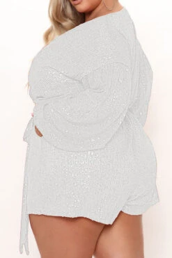 Sequined Smart Lace-Up Romper -Prettytina C22091551 SI 4 9955b636 9522 4c6f 856e bedb079a5438