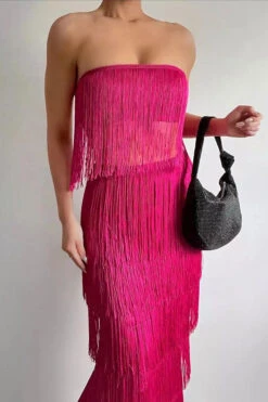 Solid Color Romantic Tassel Dress Suit 13 Solid Color Romantic Tassel Dress Suit -Prettytina C22092382 RR 1