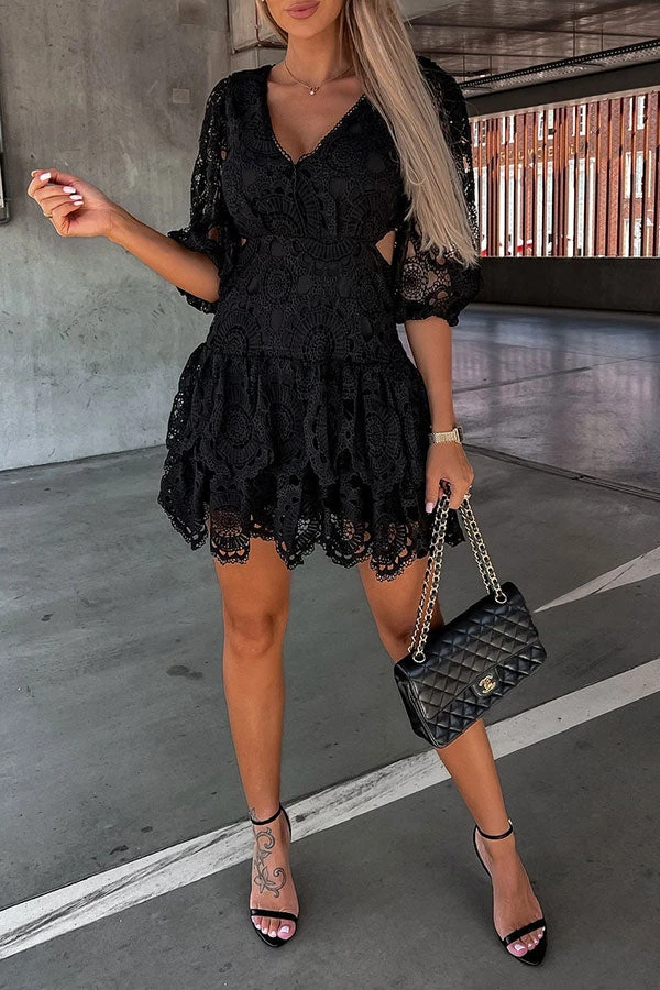 Lace On-trend Cutout Mini Dress 10 Lace On-trend Cutout Mini Dress - Image 10