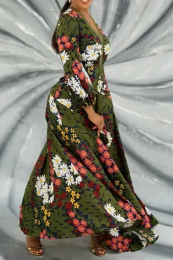 Floral Print Romantic Maxi Dress 7 Floral Print Romantic Maxi Dress -Prettytina C22103158 RT 3