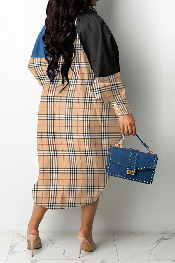 Grid Modern Single Breasted Midi Dress 2 Grid Modern Single Breasted Midi Dress - Image 2