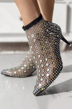 Rhinestone Striking Cutout Heels -Prettytina C22113068 BK 4