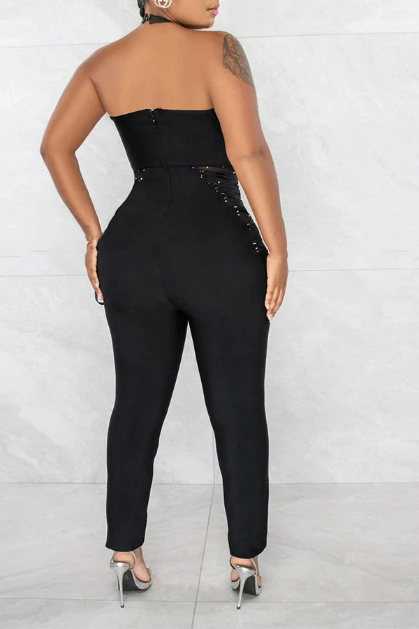 Rhinestone On-trend Strappy Jumpsuit 3 Rhinestone On-trend Strappy Jumpsuit - Image 3