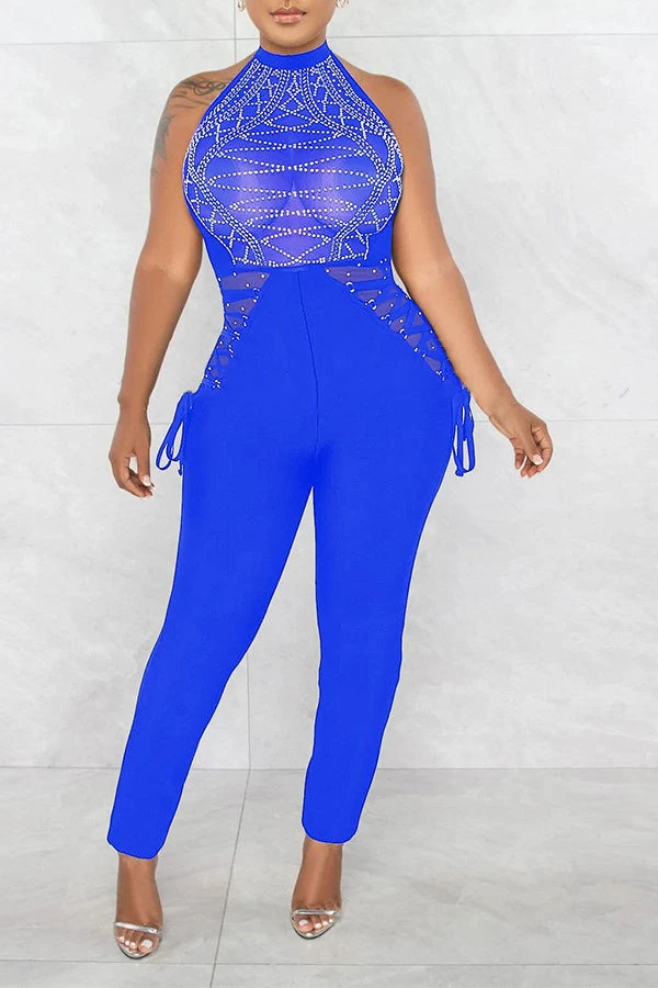Rhinestone On-trend Strappy Jumpsuit 5 Rhinestone On-trend Strappy Jumpsuit - Image 5